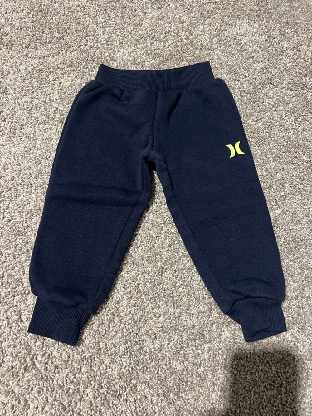 Hurley Navy Sweatpants with Yellow Logo Accent